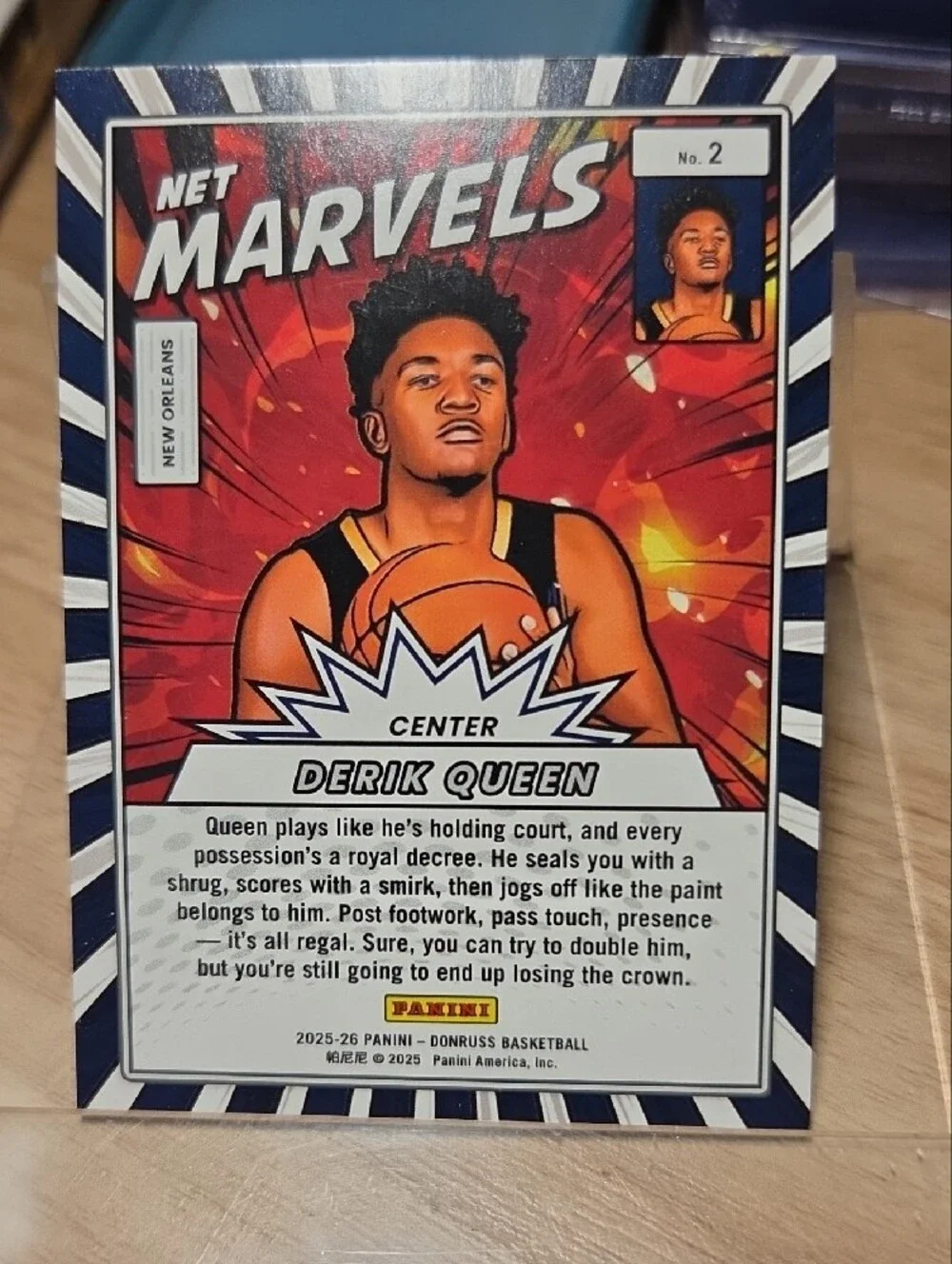 2026 Donruss Net Marvels Derik Queen Holographic Card - Green Holo Laser